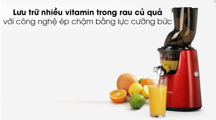 Máy ép chậm Kuvings E7000 - Gây ấn tượng mạnh với khả năng lưu trữ nhiều vitamin, enzym trong rau củ quả