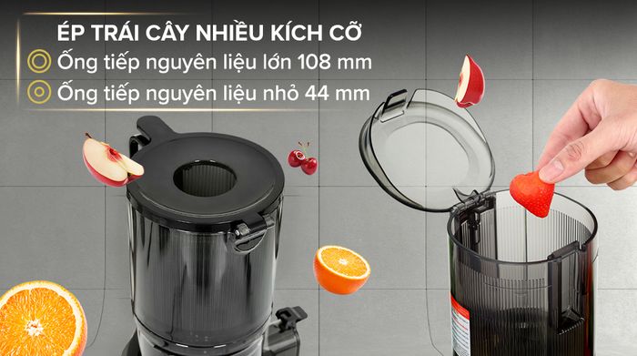 Máy ép chậm Comet CM9616 - Ống tiếp nguyên liệu