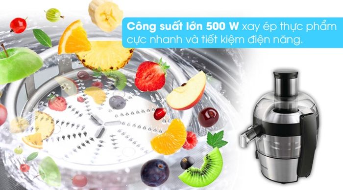 Công suất 500 W - Máy ép trái cây Philips HR1836