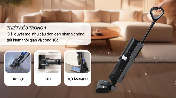 Thiết kế 3 trong 1 - Máy hút bụi lau nhà Dreame H12S AE
