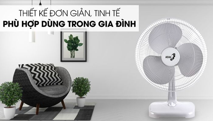 thiết kế đơn giản tinh tế - Quạt bàn Asia B16001-XV1 Xám