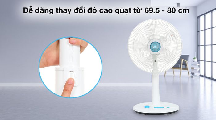 Quạt lửng AC ALF02A145 - Chiều cao quạt có thể thay đổi từ 69.5 - 80 cm