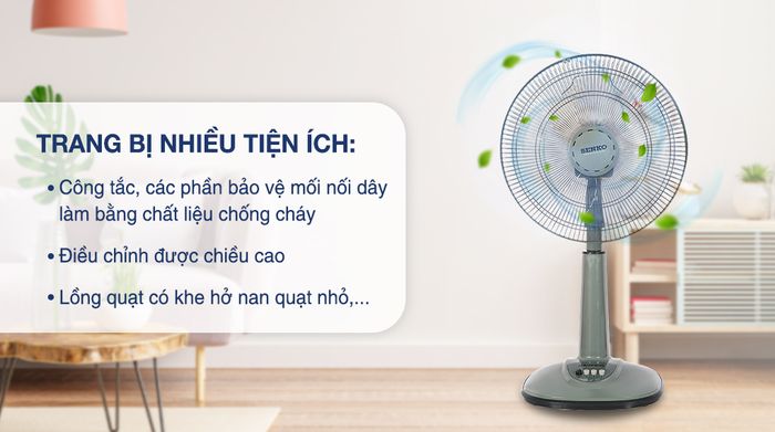 Quạt lửng Senko L1638 - Tiện ích