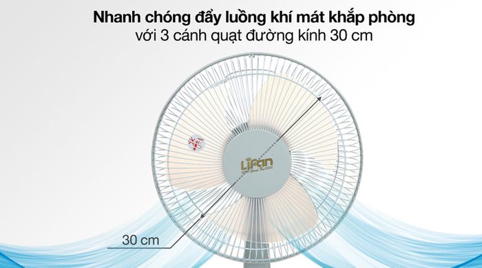 Làm mát tốt - Quạt bàn Lifan B-212 xám