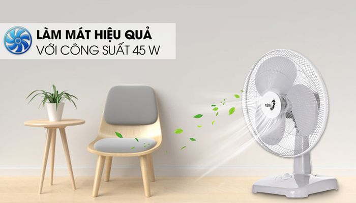 công suất 45W cho tốc độ gió lớn - Quạt bàn Asia B16001-XV1 Xám