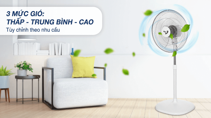 Quạt đứng Asia 3 cánh VY449690 55W - Mức gió