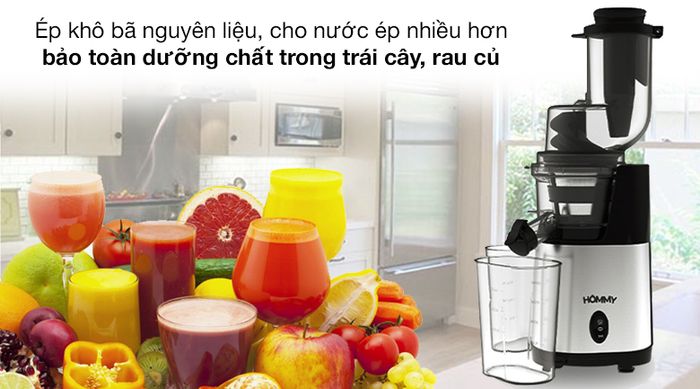 Bảo toàn dinh dưỡng - Máy ép chậm Hommy GS-135L