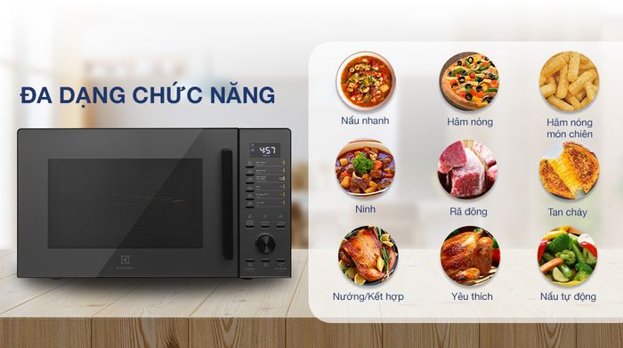 Lò vi sóng có nướng Electrolux EMG30D22BM - Đa dạng chức năng