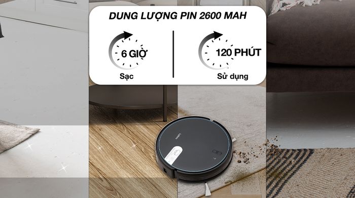 Robot hút bụi lau nhà Lydsto G4 - Thời gian sạc và sử dụng
