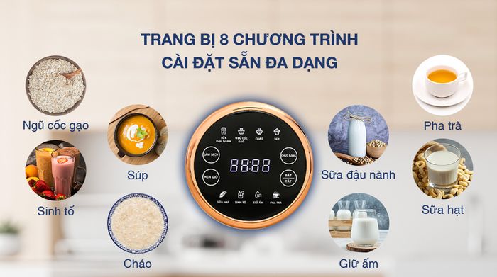 Máy làm sữa hạt Rapido RHB-600D - Chương trình cài đặt sẵn