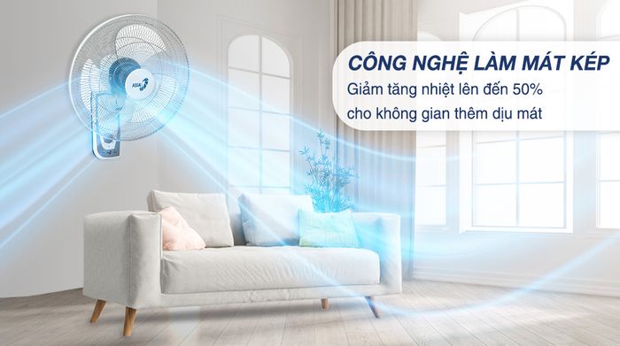 Làm mát kép - Quạt treo tường Asia 3 cánh VY357690 55W