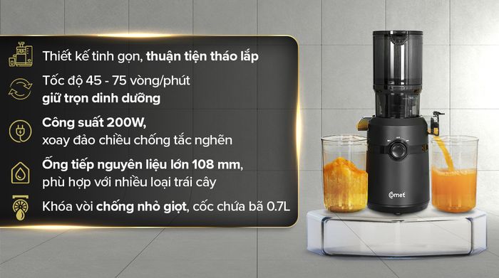 Máy ép chậm Comet CM9616