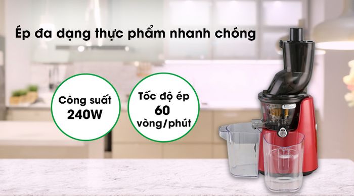 Máy ép chậm Kuvings E7000 - Động cơ không chổi than chống tiếng ồn, công suất 240W