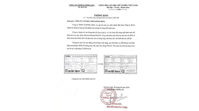 Công văn thay đổi