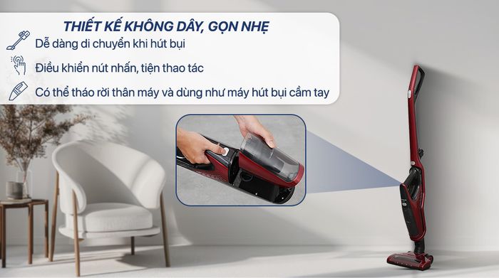Thiết kế - Máy hút bụi không dây Hitachi PV-X85M MRE