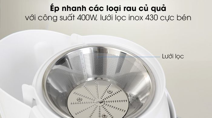Máy ép trái cây AVA GS-320 - Công suất 400W, lưới lọc bằng inox 430 sắc bén ép nhanh các loại rau củ quả