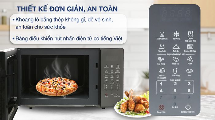 Lò vi sóng Bluestone MOB-7833 25 lít - Bảng điều khiển