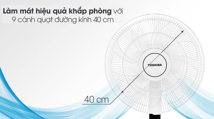 Diện tích quạt - Quạt đứng Toshiba F-LSD30(W)VN