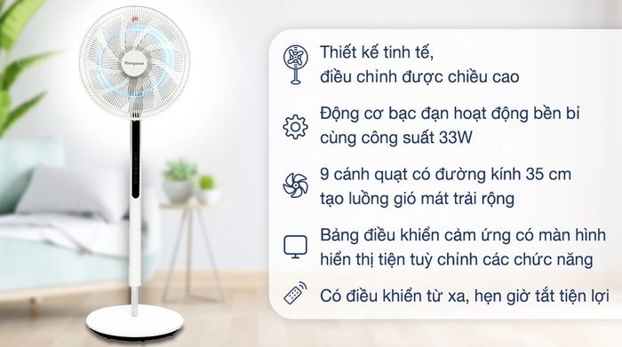 Quạt đứng Kangaroo DC inverter KG729 - Thiết kế