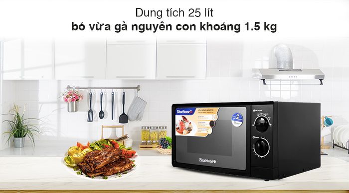 Dung tích 25 lít bỏ vừa gà nguyên con khoảng 1.5 kg