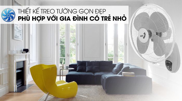 Treo tường gọn đẹp - Quạt treo Asia L16022-XV0 xám