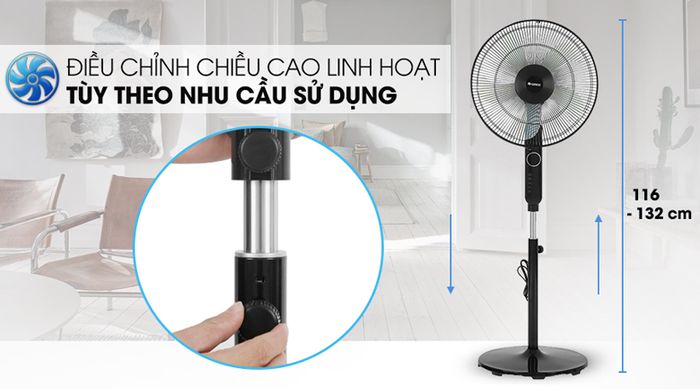 Chiều cao linh hoạt - Quạt đứng Gree FDWK-40X67Bh5 Đen