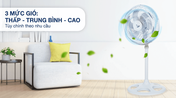 Quạt đứng Asia 6 cánh VY639990 80W - Mức gió