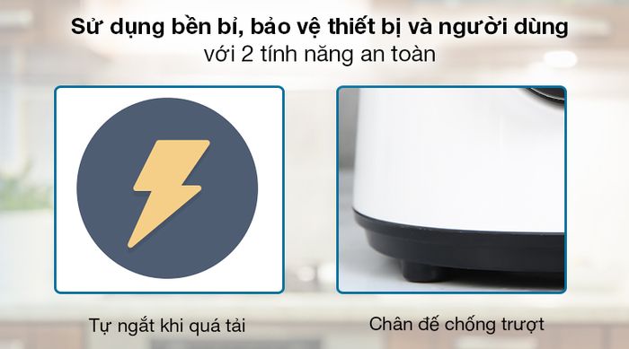 Máy xay sinh tố Ava BL9006-GS - Tính năng an toàn
