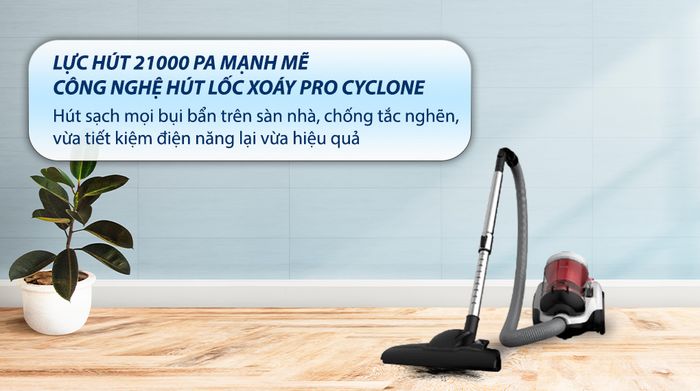 Máy hút bụi dạng hộp Deerma DEM-TJ310W - Lực hút lớn