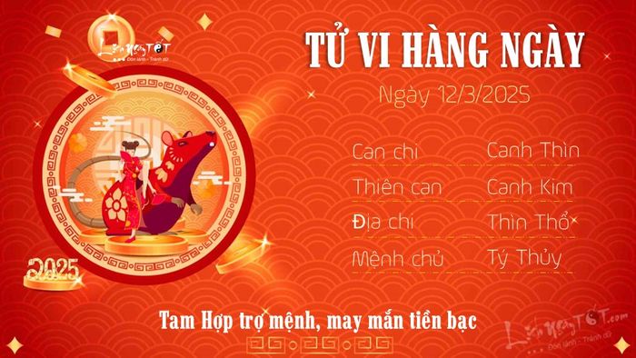 Tử vi hàng ngày 12/3/2025 - Tý