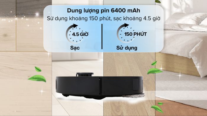 Robot hút bụi lau nhà Dreame X30 Ultra - Dung lượng pin