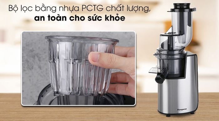 Máy ép chậm Kangaroo KG1B6 - Thiết kế bộ lọc bằng nhựa PCTG chất lượng