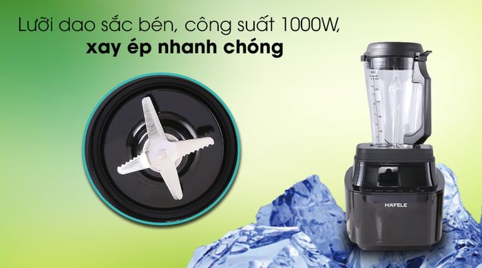 Máy xay sinh tố đa năng chân không Hafele BR230-19E00 - Lưỡi dao bằng inox 304 sắc bén kết hợp với công suất mạnh mẽ 1000W