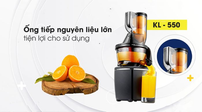 Ống tiếp nguyên liệu - Máy ép chậm Kalite KL-550