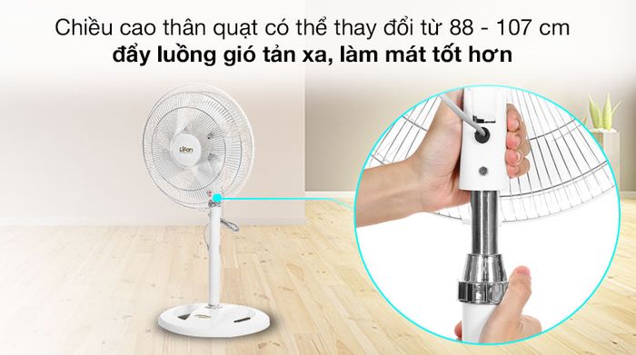 Điều chỉnh chiều cao - Quạt đứng Lifan Đ-616A