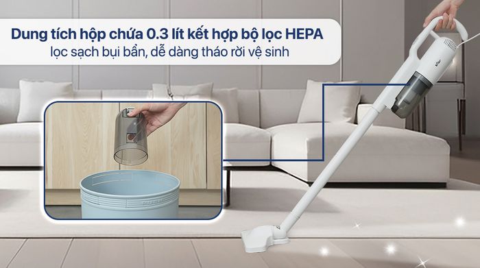 Máy hút bụi cầm tay Bear BVC-B43W1 - Bộ lọc HEPA