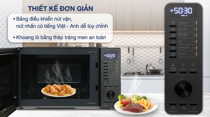Lò vi sóng có nướng Electrolux EMG25D22BM 25 lít - Thiết kế