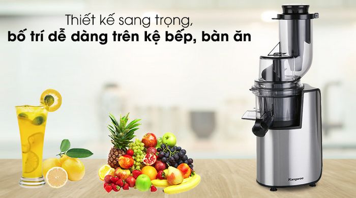 Máy ép chậm Kangaroo KG1B6 - Thiết kế sáng đẹp với gam màu bạc sang trọng