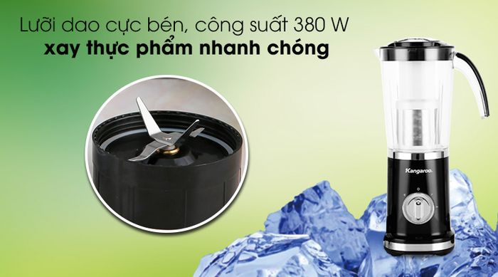Máy xay sinh tố Kangaroo KG3B2 - Lưỡi dao bằng thép không gỉ cực bén
