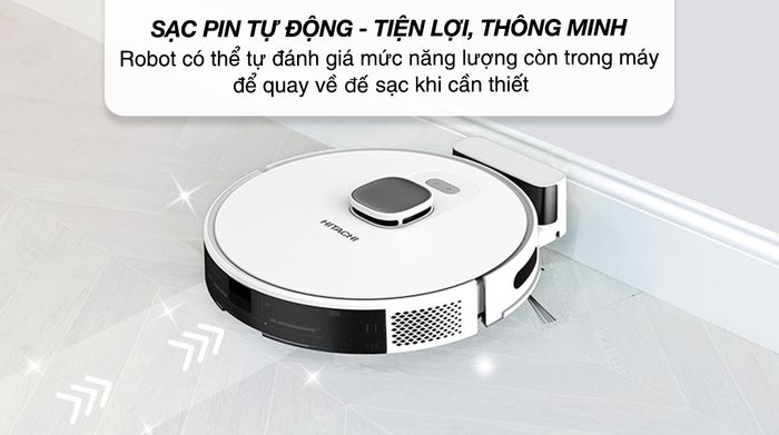 Robot hút bụi lau nhà Hitachi RV-X20M - Quay về đế sạc