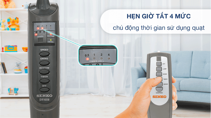 Quạt đứng Senko DR1608 - Hẹn giờ