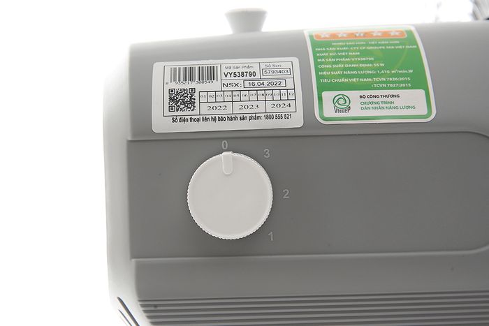 Quạt lửng Asia VY538790 xám - Điều khiển nút xoay