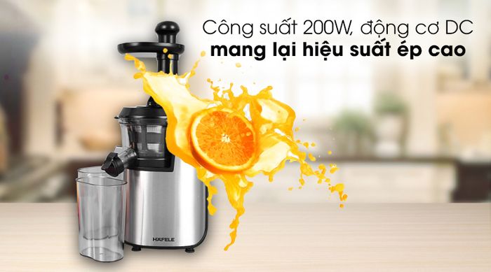 Máy ép chậm Hafele GS-133 - Công suất 200W cùng động cơ DC, hệ thống trục ép mạnh mẽ mang lại hiệu suất ép cao