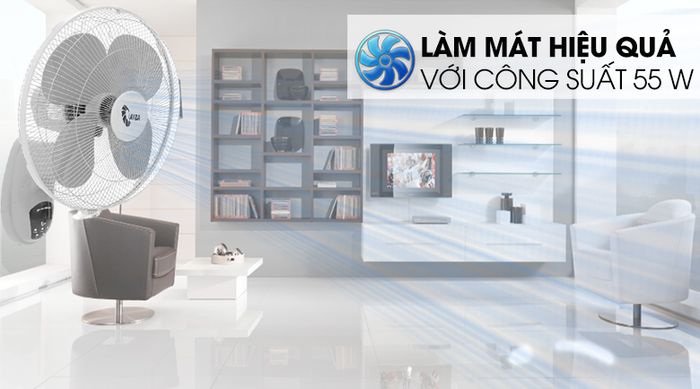 Làm mát tốt - Quạt treo Asia L16022-XV0 xám