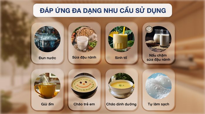 8 chương trình - Điều khiển dễ dàng - Máy làm sữa hạt đa năng Rapido RHB-800DM