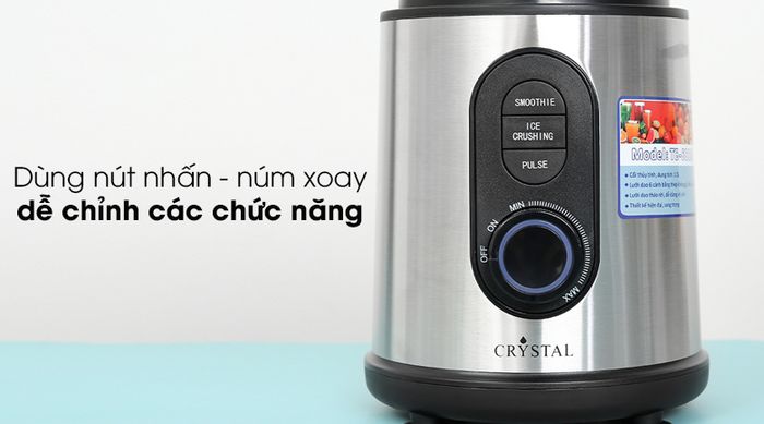 Máy xay sinh tố Crystal TB-6810A - Tích hợp bảng điều khiển nút nhấn và núm xoay