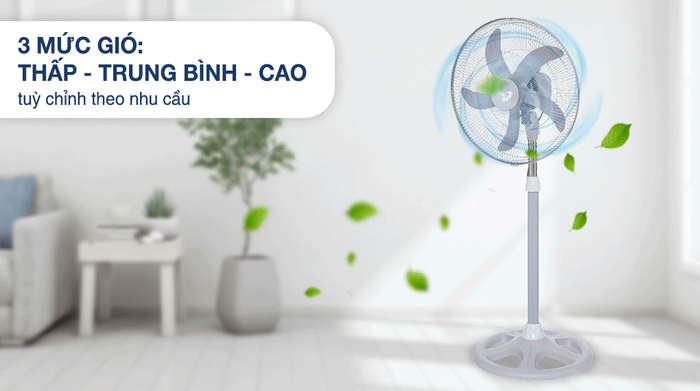 Quạt đứng Asia 5 cánh VY539790 55W - Mức gió