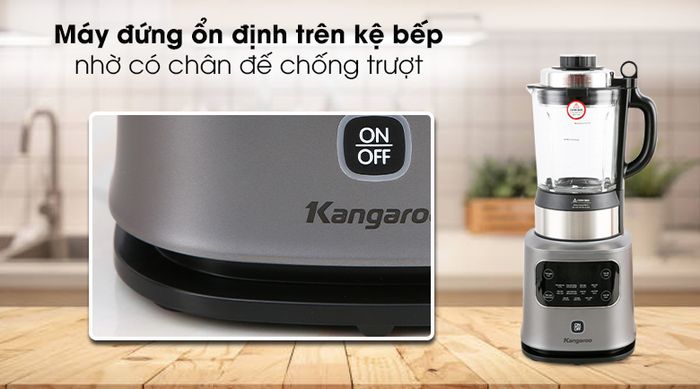 Máy xay nấu đa năng Kangaroo KG175HB1 - Giữ máy xay sinh tố ổn định trên mặt bàn, kệ nhờ thiết kế chân đế chống trượt