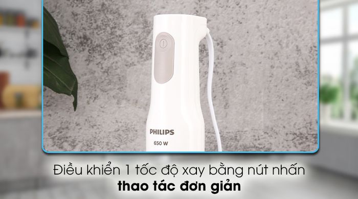 Máy xay sinh tố cầm tay Philips HR2537 - 1 tốc độ xay dễ chỉnh