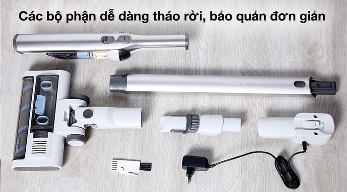 Máy hút bụi không dây Philips XC4201/01 - Các bộ phận dễ dàng tháo rời, bảo quản đơn giản hơn